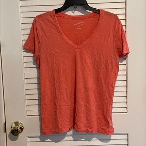 Tee Shirt Women’s Medium Pink Cotton Short-Sleeved V-Neck